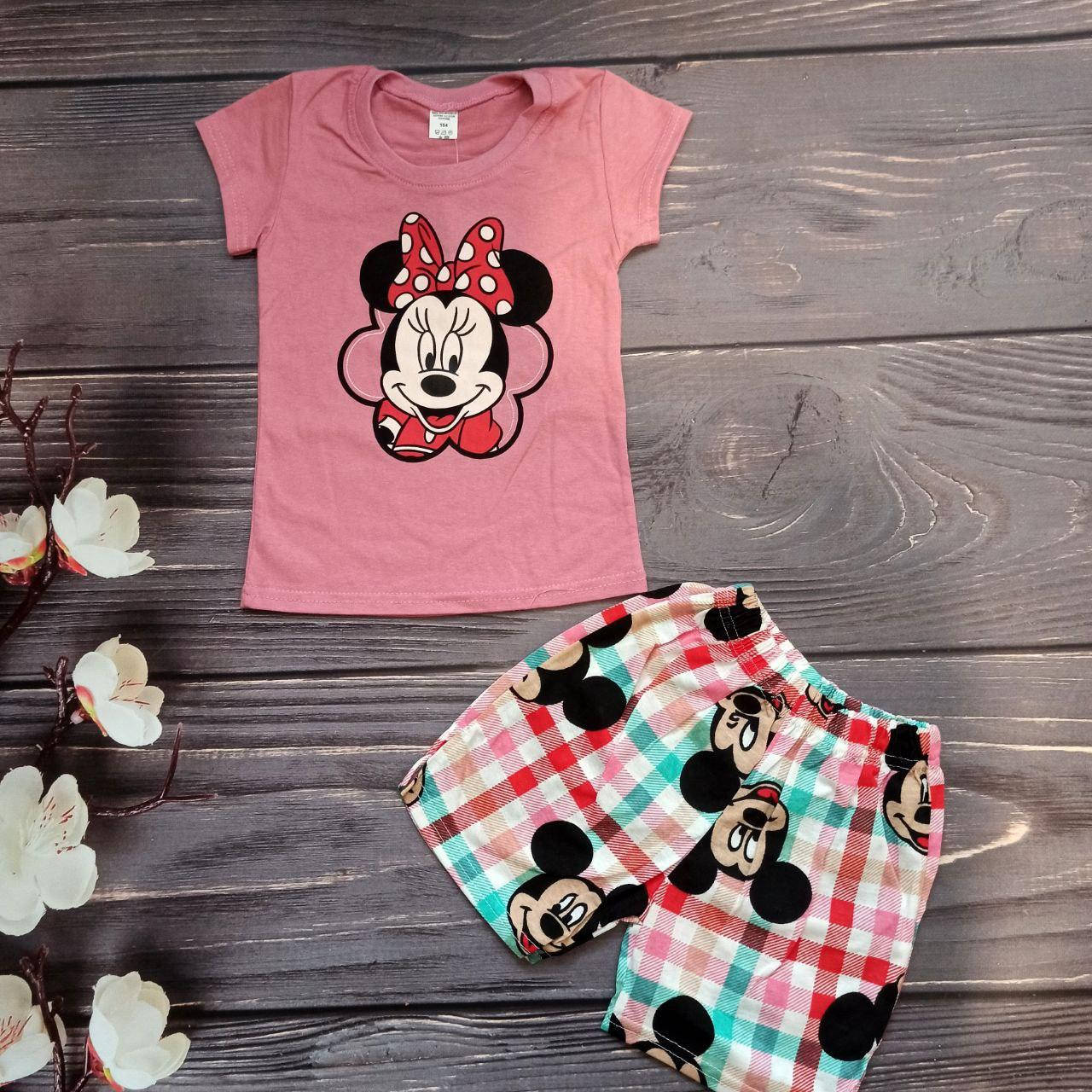 Пижама летняя хлопок кулир Микки 98-104 104-110 110-116 104-110, Розовый 
Пижама летняя хлопок кулир Микки 98-104 104-110 110-116 104-110, Розовый