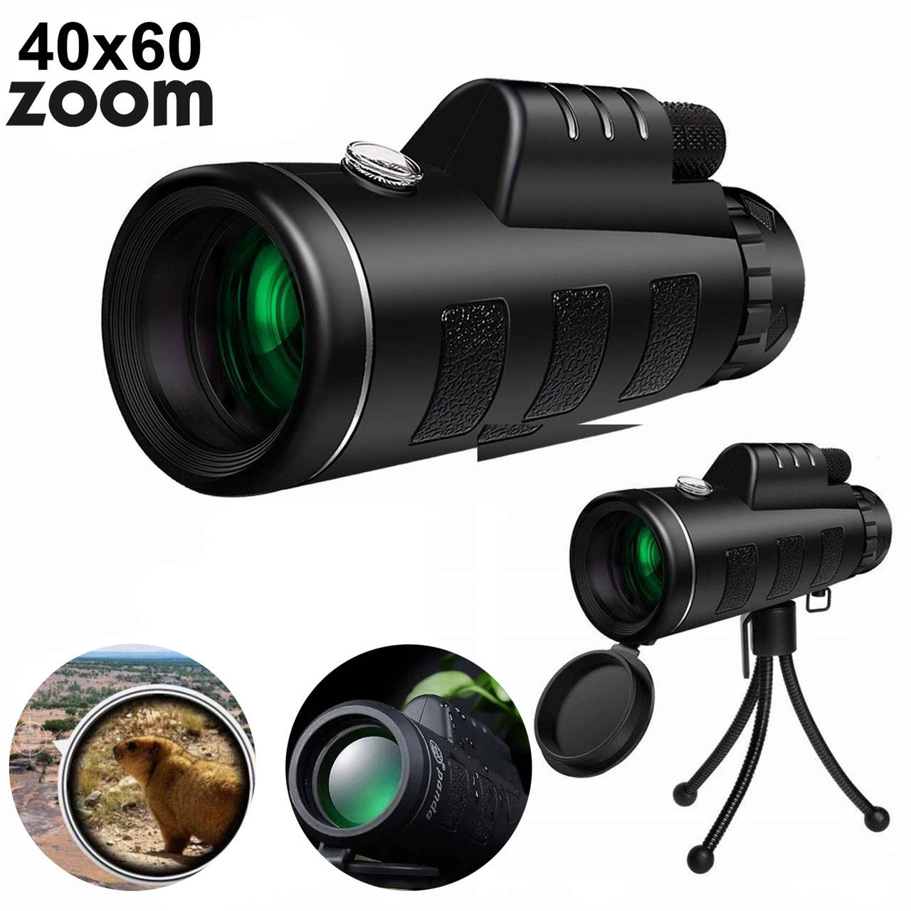 Мощный монокуляр для смартфон с треногой Panda Vision 40x60 подзорная труба с двойной фокусировкой BLM
Мощный монокуляр для смартфон с треногой Panda Vision 40x60 подзорная труба с двойной фокусировкой BLM