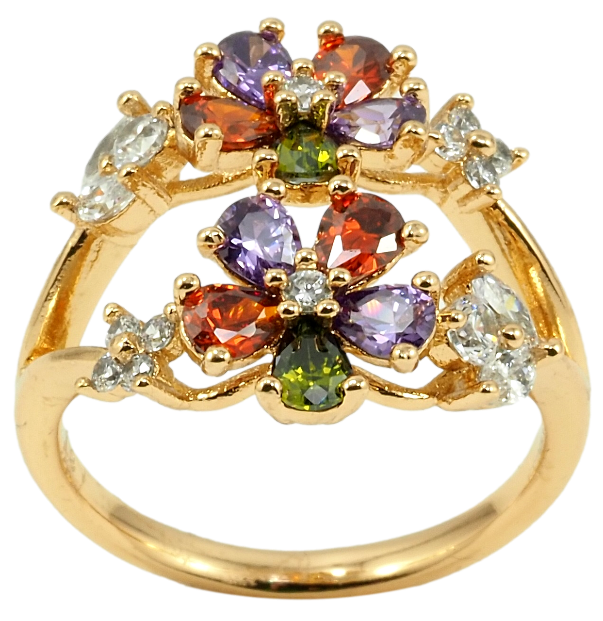 Кольцо Xuping Позолота 18K "Цветочный орнамент с цветными фианитами" р.16.5,17,18
Кольцо Xuping Позолота 18K "Цветочный орнамент с цветными фианитами" р.16.5,17,18