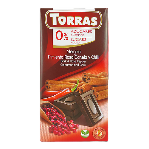 Шоколад Торрас черв. перець та кориця Torras negro pimienta rosa canela y chilli 75g 12шт/ящ (Код :
Шоколад Торрас черв. перець та кориця Torras negro pimienta rosa canela y chilli 75g 12шт/ящ (Код :