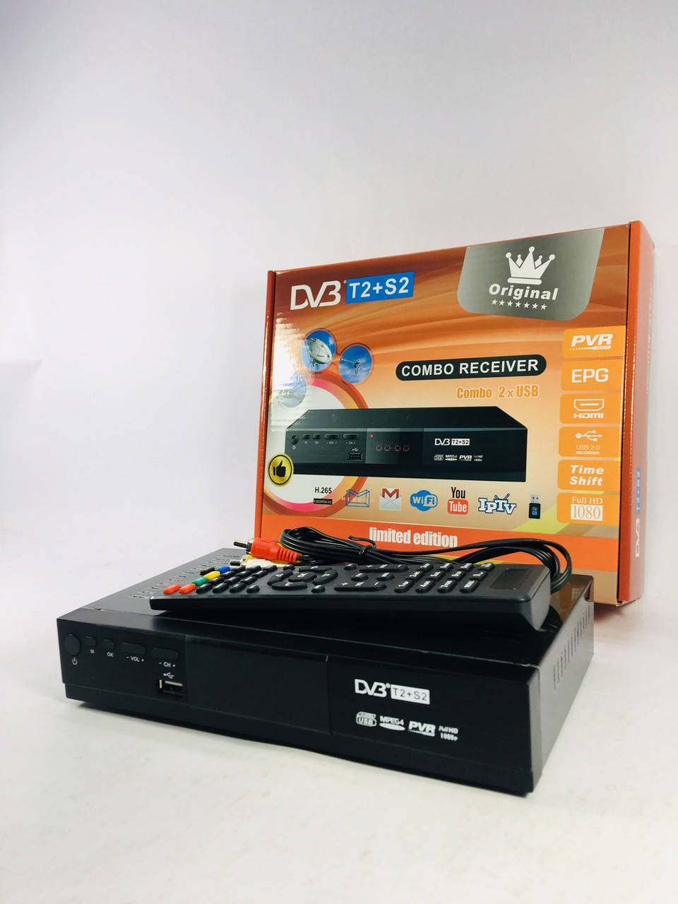 Приставка T2+S2 DV3 2USB MPEG4 HDMI Wi-Fi, You Tube, IPTV корпус металл. 22*13см. (1767)
Приставка T2+S2 DV3 2USB MPEG4 HDMI Wi-Fi, You Tube, IPTV корпус металл. 22*13см. (1767)