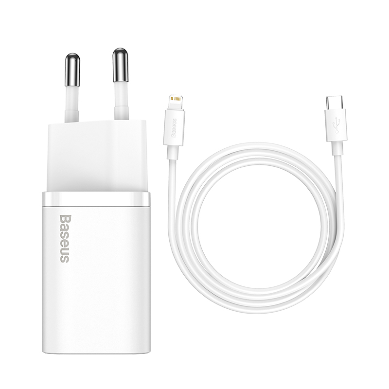Зарядное устройство с быстрой зарядкой + кабель Type-C/Lightning BASEUS Super Si |QC/PD 20W| Белый TZCCSUP-B02
Зарядное устройство с быстрой зарядкой + кабель Type-C/Lightning BASEUS Super Si |QC/PD 20W| Белый TZCCSUP-B02