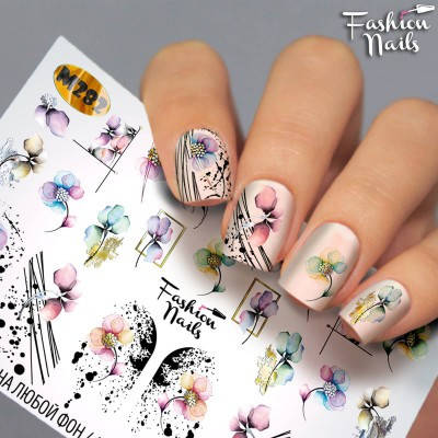 Слайдер дизайн наклейки на ногти для маникюра водные Fashion Nails М 282 акварельные цветы, Розовый
Слайдер дизайн наклейки на ногти для маникюра водные Fashion Nails М 282 акварельные цветы, Розовый