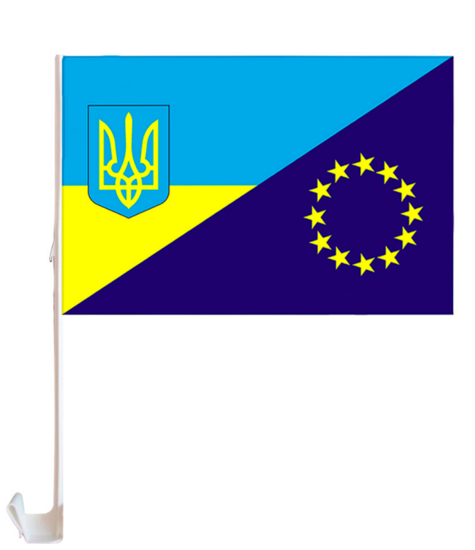 Прапорець для автомобіля України та ЄС (зі штоком), розміром 30см х 45см. Слава УКРАЇНІ та слава ГЕРОЯМ
Прапорець для автомобіля України та ЄС (зі штоком), розміром 30см х 45см. Слава УКРАЇНІ та слава ГЕРОЯМ