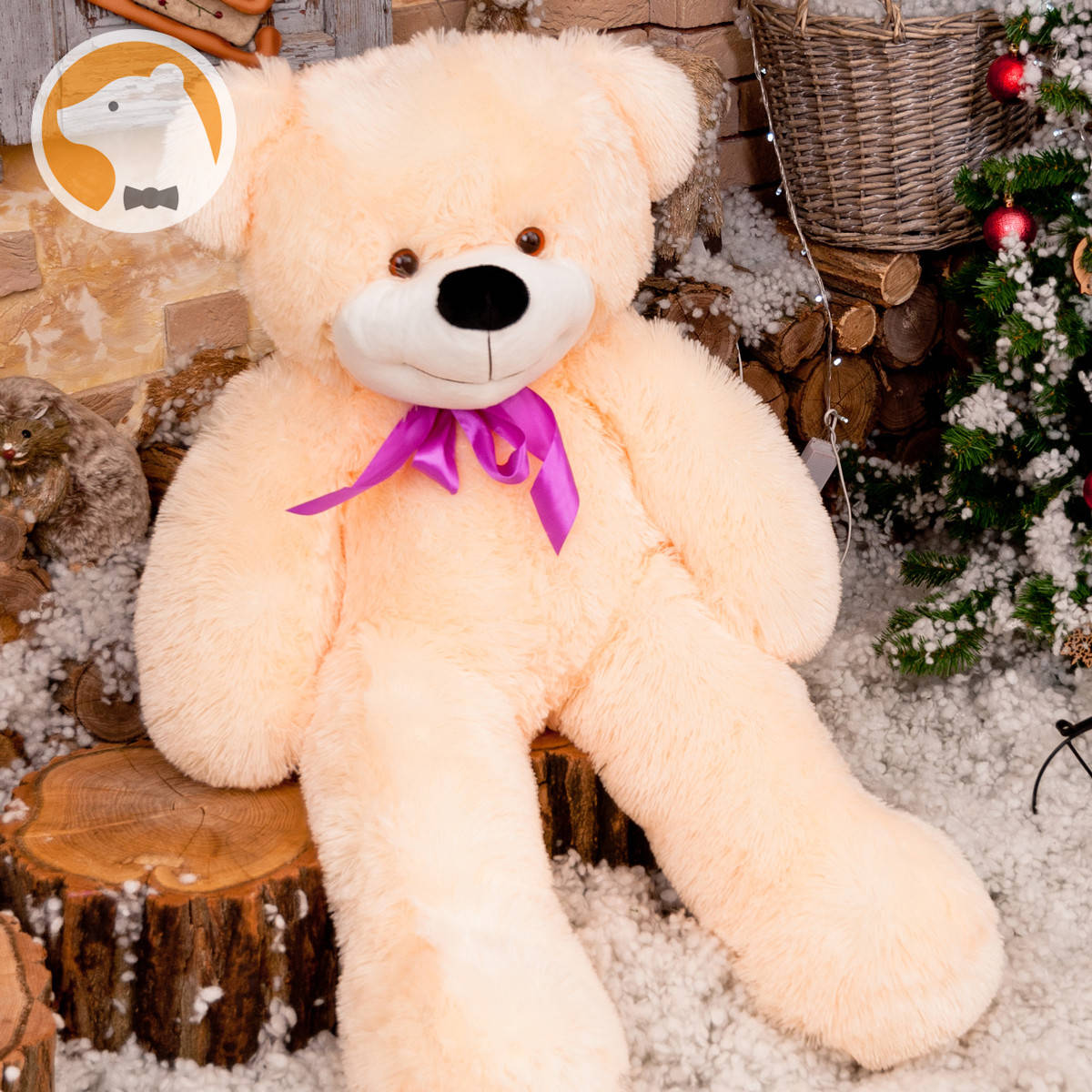 Плюшевый Мишутка большой сидячий, длина 120 см, кремовый, Персиковый
Плюшевый Мишутка большой сидячий, длина 120 см, кремовый, Персиковый