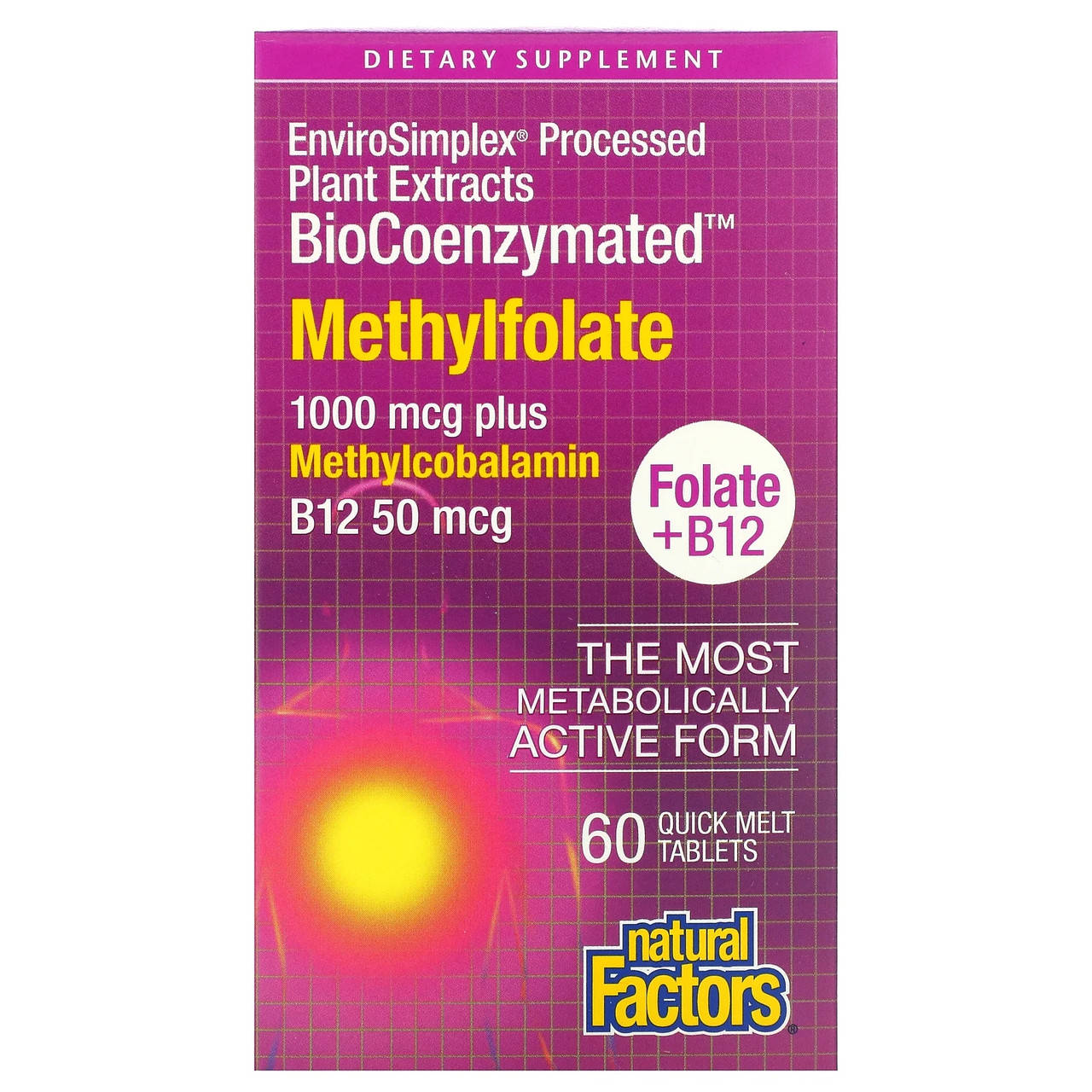 Витамин B12 Natural Factors, BioCoenzymated, Methylfolate, 1,000 mcg, 60 Quick Melt Tablets - Оригинал
Витамин B12 Natural Factors, BioCoenzymated, Methylfolate, 1,000 mcg, 60 Quick Melt Tablets - Оригинал