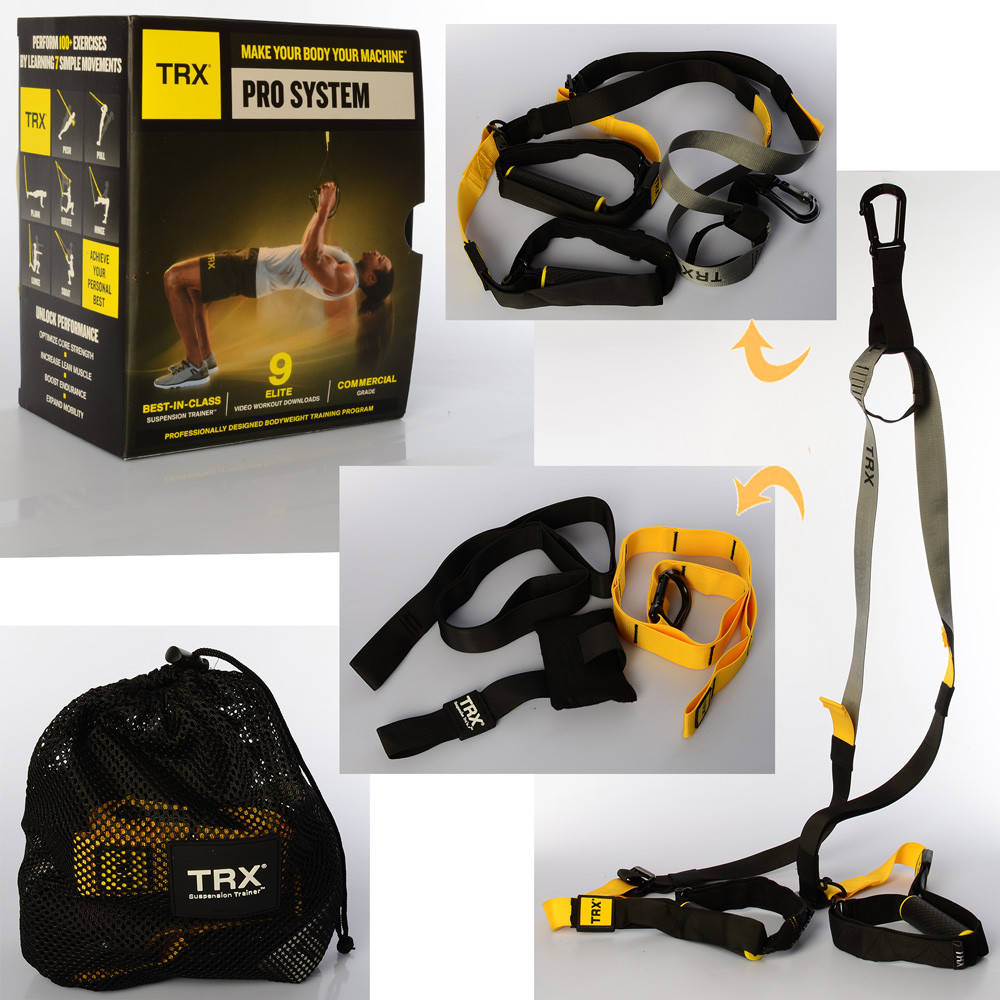 Тренировочные петли TRX PRO Pack 4 (P4) System, MS 2865-5, подвесные, петли для ног регулируються
Тренировочные петли TRX PRO Pack 4 (P4) System, MS 2865-5, подвесные, петли для ног регулируються