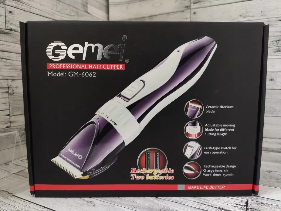 Машинка для стрижки GEMEI GM-6062 аккумуляторная с керамическими ножами, Триммер для стрижки волос
Машинка для стрижки GEMEI GM-6062 аккумуляторная с керамическими ножами, Триммер для стрижки волос