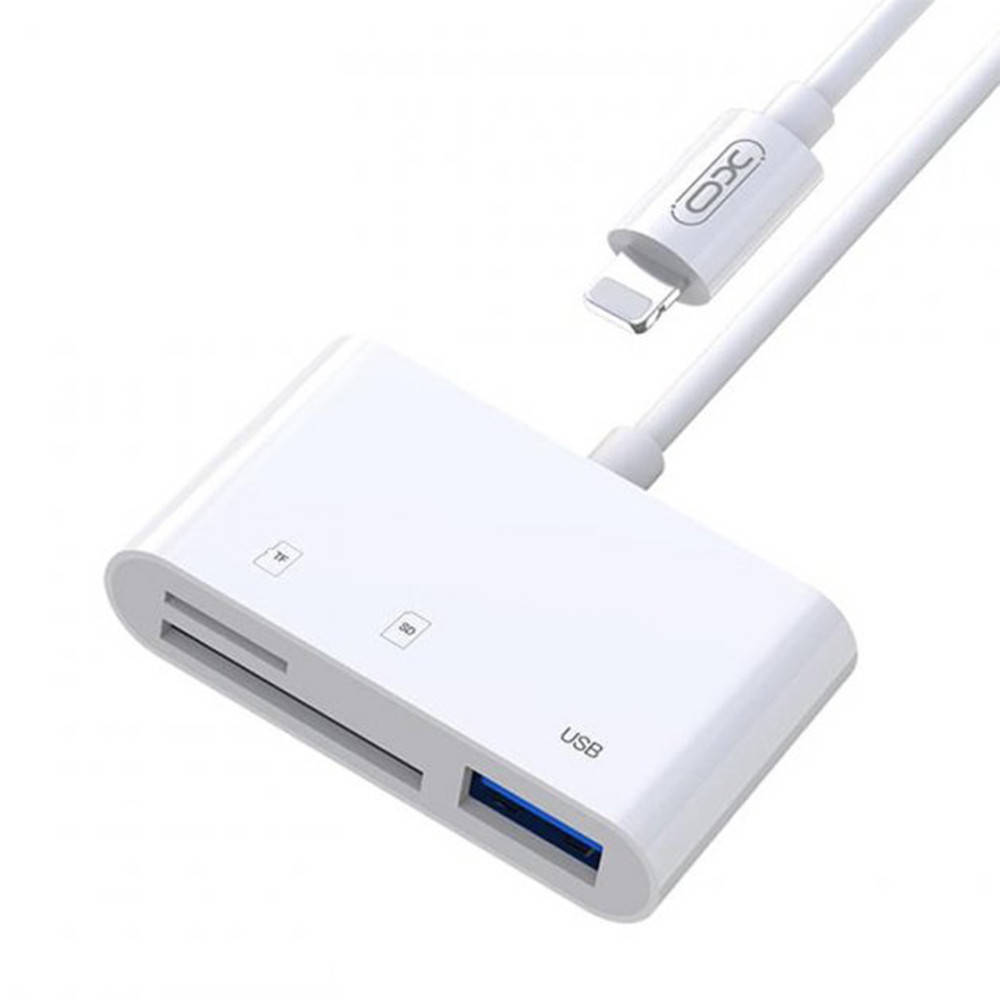 Адаптер переходник картридер XO HUB006 3-in-1 Lightning to SD/TF/USB, White, Разные цвета
Адаптер переходник картридер XO HUB006 3-in-1 Lightning to SD/TF/USB, White, Разные цвета