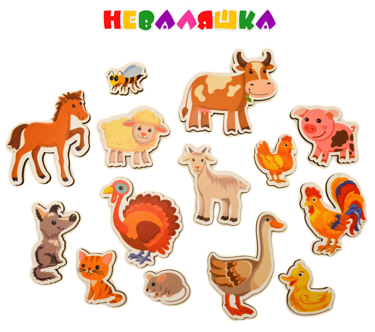 Цветные Домашние Животные 14 шт (или по 1) для Бизиборда Комплект Животных "Весёлая Ферма" Деревянные из ЛДВП
Цветные Домашние Животные 14 шт (или по 1) для Бизиборда Комплект Животных "Весёлая Ферма" Деревянные из ЛДВП