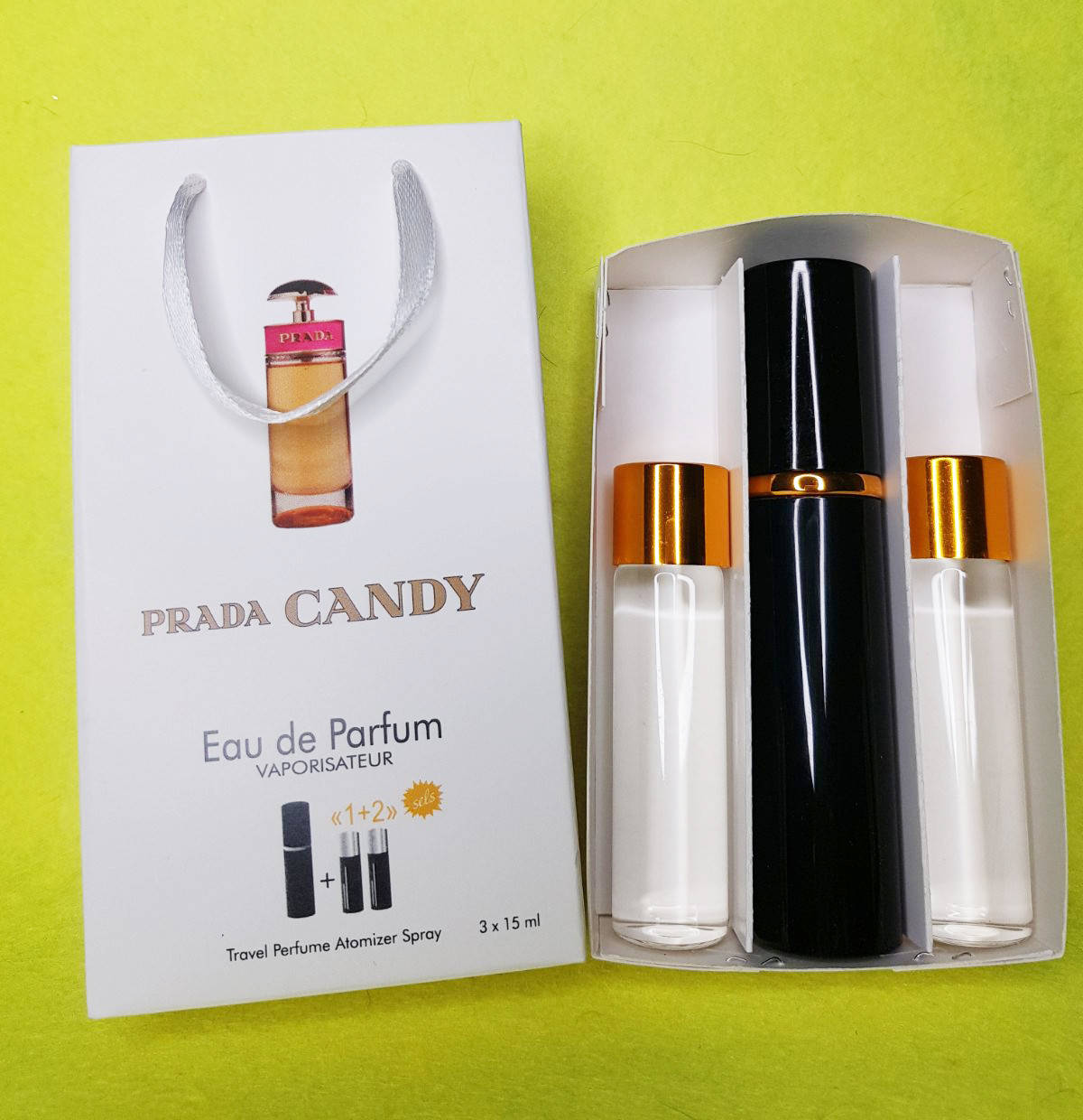 Туалетная вода в подарочной упаковке 3 по 15 мл ( 45 мл) Prada Candy ( прада канди)
Туалетная вода в подарочной упаковке 3 по 15 мл ( 45 мл) Prada Candy ( прада канди)