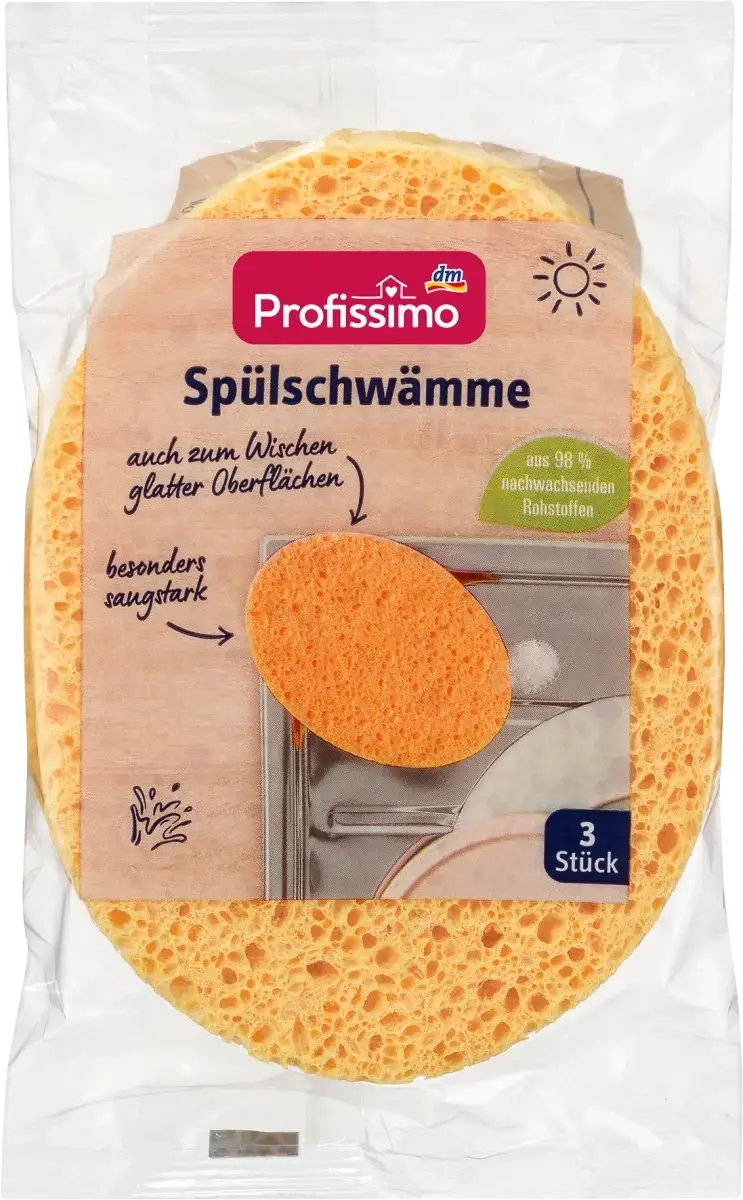 Универсальные целлюлозные губки Profissimo Allzweckschwämme Zellulose, 3 шт., Желтый 
Универсальные целлюлозные губки Profissimo Allzweckschwämme Zellulose, 3 шт., Желтый