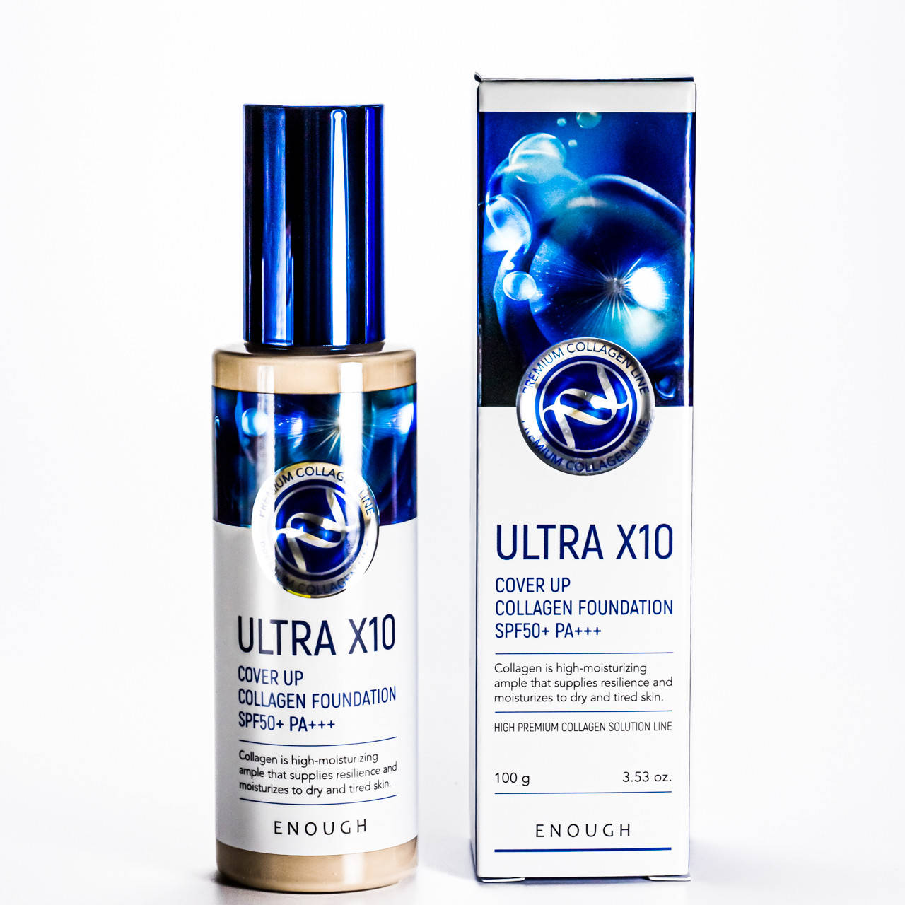 Тональная основа для лица увлажняющая Enough Ultra X10 Cover Up Collagen 100 мл № 13 Светло-бежевый
Тональная основа для лица увлажняющая Enough Ultra X10 Cover Up Collagen 100 мл № 13 Светло-бежевый