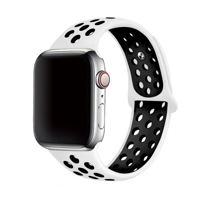 Силиконовый ремешок Nike Sport Band для Apple Watch 38mm/40mm/41mm White/Black белый с черным
Силиконовый ремешок Nike Sport Band для Apple Watch 38mm/40mm/41mm White/Black белый с черным