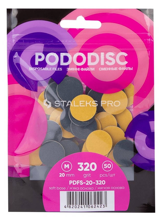 Сменные файлы для педикюрного диска на мягкой основе Staleks Pro Pododisc М PDFS-20-320 320 грит, 50 шт
Сменные файлы для педикюрного диска на мягкой основе Staleks Pro Pododisc М PDFS-20-320 320 грит, 50 шт
