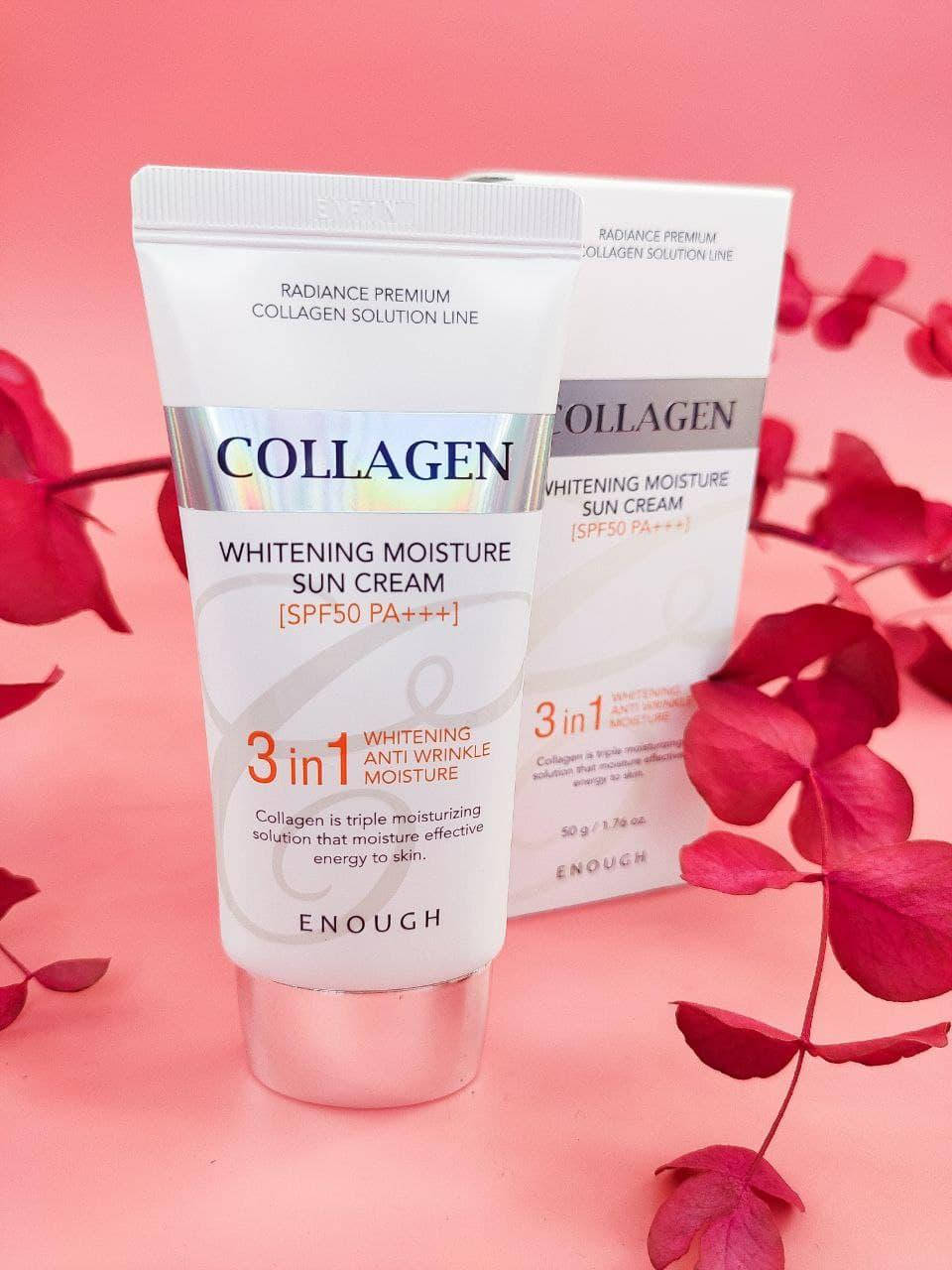 Солнцезащитный крем для лица с морским коллагеном Enough Collagen 3in1 Whitening Moisture Sun Cream SPF50 50г.
Солнцезащитный крем для лица с морским коллагеном Enough Collagen 3in1 Whitening Moisture Sun Cream SPF50 50г.