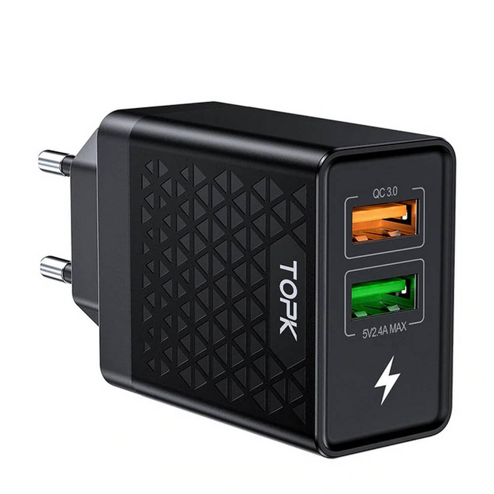 Сетевое зарядное устройство Topk Qualcomm Quick Charge 3.0 28W 2xUSB Black (TK254Q-BL), Черный
Сетевое зарядное устройство Topk Qualcomm Quick Charge 3.0 28W 2xUSB Black (TK254Q-BL), Черный