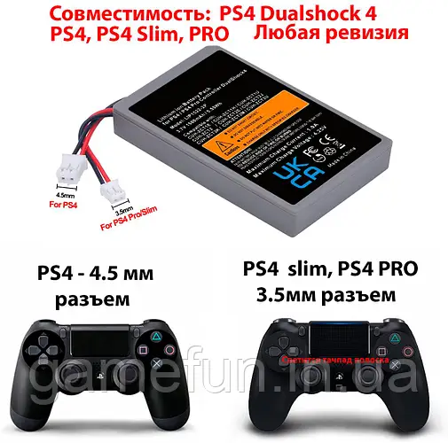 Батарея PS4, PS4 Slim, PS4 Pro, аккумулятор для джойстика Dualshock 4 V1, V2 (LIP 1522)
Батарея PS4, PS4 Slim, PS4 Pro, аккумулятор для джойстика Dualshock 4 V1, V2 (LIP 1522)