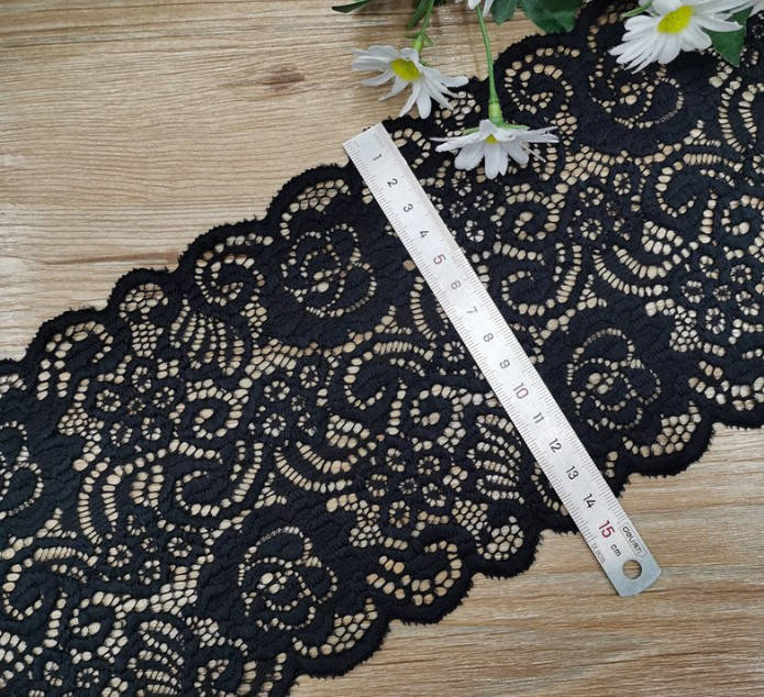 Кружево стрейч 14,5см, цвет - черный, Лимонный
Кружево стрейч 14,5см, цвет - черный, Лимонный