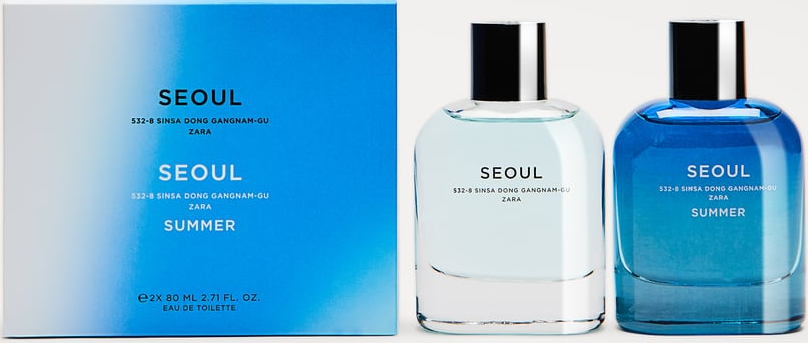 ZARA Seoul / ZARA Seoul Summer set 80ml + 80ml Набір подарунковий (оригінал оригінал Іспанія)
ZARA Seoul / ZARA Seoul Summer set 80ml + 80ml Набір подарунковий (оригінал оригінал Іспанія)