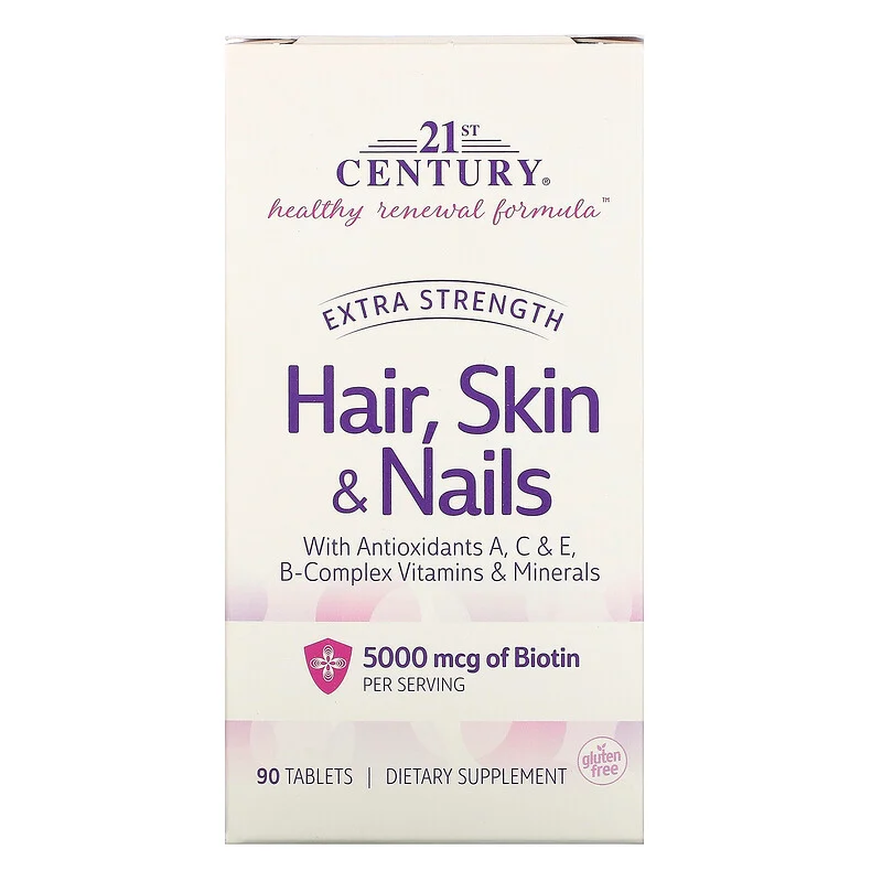 Hair, Skin Nails Biotin 5000 mcg - 90 таблеток - 21st Century (Биотин 5000 мкг волосы,кожа и ногти 21 Сенчури)
Hair, Skin Nails Biotin 5000 mcg - 90 таблеток - 21st Century (Биотин 5000 мкг волосы,кожа и ногти 21 Сенчури)