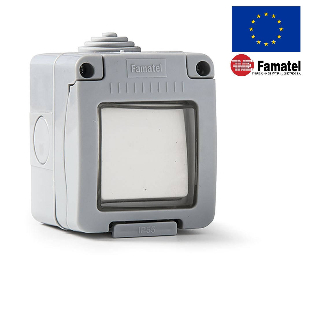 Выключатель всепогодний 1-клавишный IP55 Famatel серый 10A 250V 19032 (наружный влагозащищенный)
Выключатель всепогодний 1-клавишный IP55 Famatel серый 10A 250V 19032 (наружный влагозащищенный)