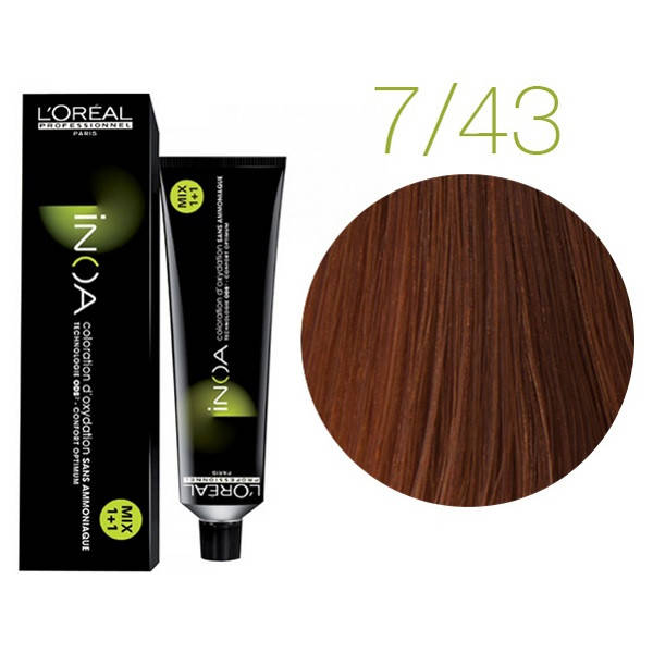 Крем-краска для волос L'Oreal Professionnel INOA Mix 1+1 №7/43 Средний блонд медно-золотистый 60 мл
Крем-краска для волос L'Oreal Professionnel INOA Mix 1+1 №7/43 Средний блонд медно-золотистый 60 мл