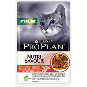 Purina Pro Plan Sterilised Beef паучи кусочки в соусе для кастрированных кошек с говядиной 85гр
Purina Pro Plan Sterilised Beef паучи кусочки в соусе для кастрированных кошек с говядиной 85гр