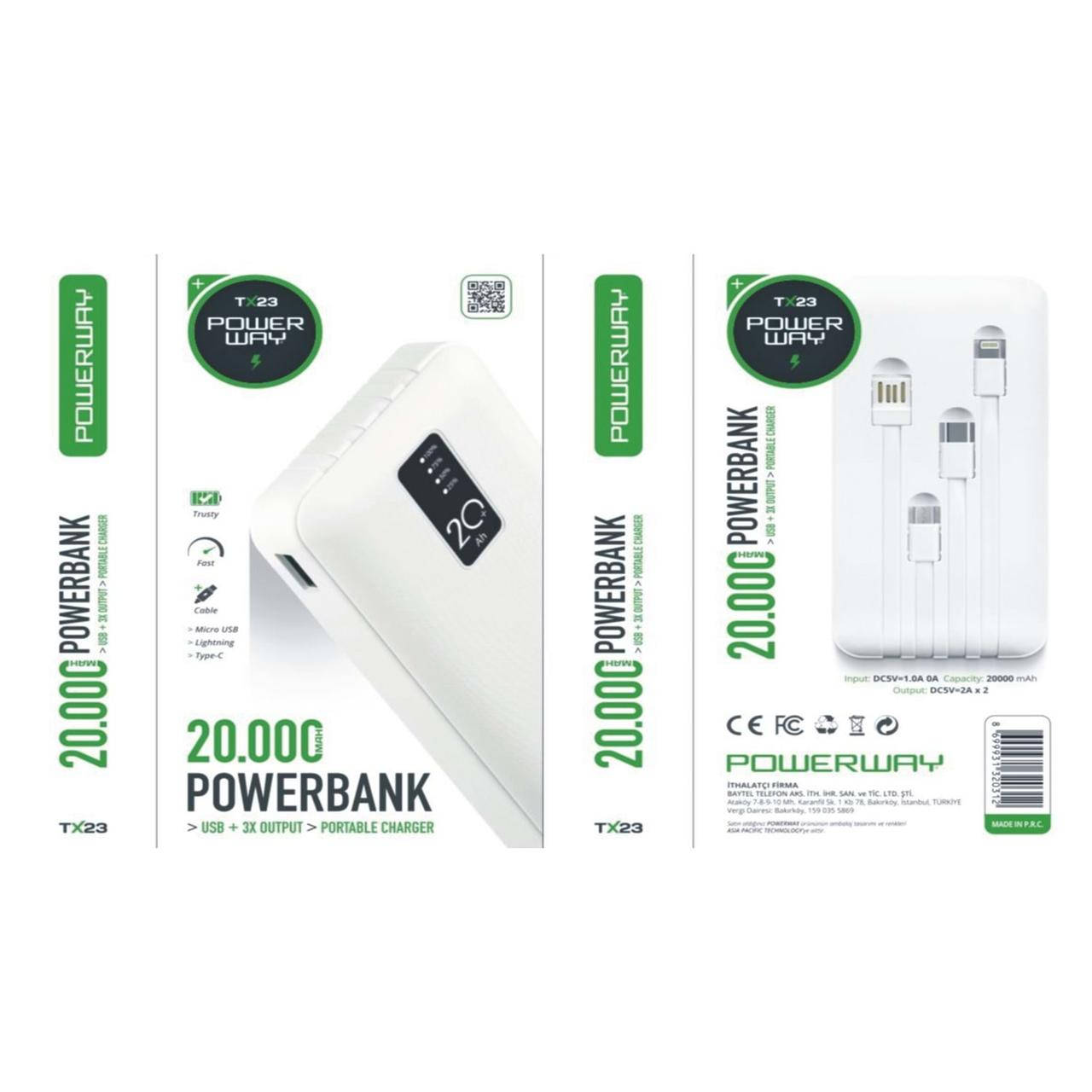 Power Bank 20000 mAh TX23, портативное зарядное устройство, переносная зарядка, мобильная батарея
Power Bank 20000 mAh TX23, портативное зарядное устройство, переносная зарядка, мобильная батарея