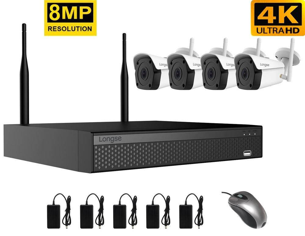 Комплект видеонаблюдения беспроводной wifi на 4 камеры Longse WIFI3604DE4FK800, 8 Мегапикселей, 4K Ultra HD
Комплект видеонаблюдения беспроводной wifi на 4 камеры Longse WIFI3604DE4FK800, 8 Мегапикселей, 4K Ultra HD