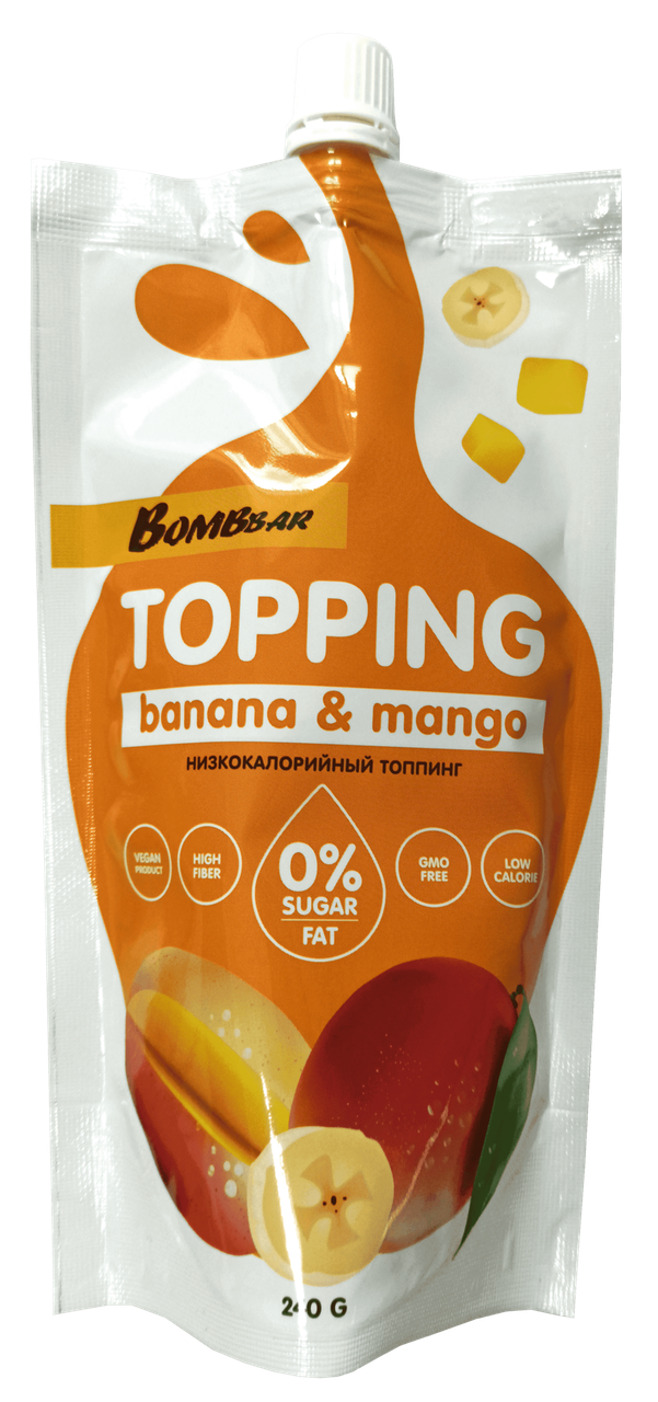Топпинг сладкий низкокалорийный Bombbar Банан и Манго (240 грамм) 
Топпинг сладкий низкокалорийный Bombbar Банан и Манго (240 грамм)