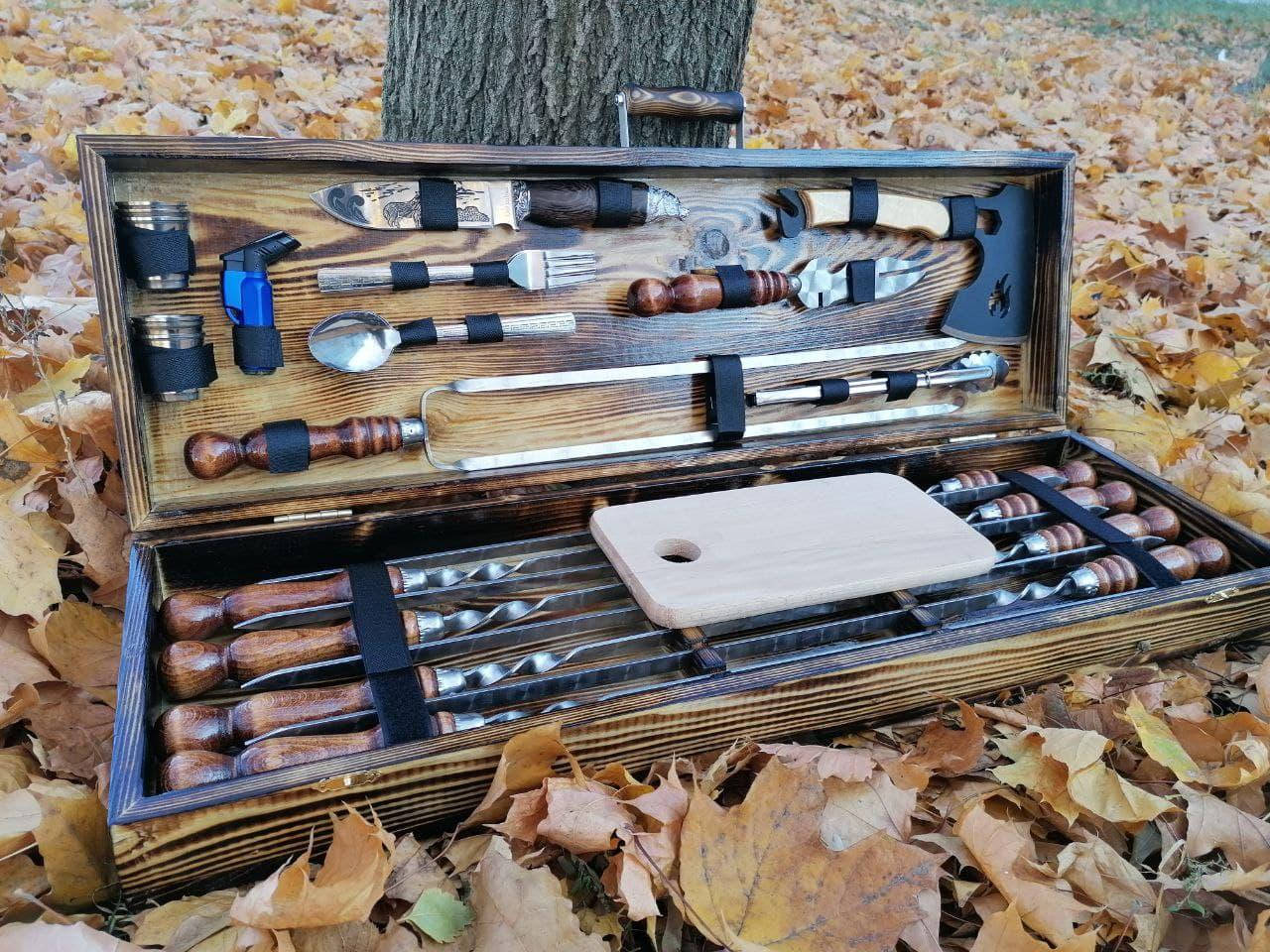 Подарочный набор шампуров для барбекю и гриля Хищник №3 Подарок мужчине