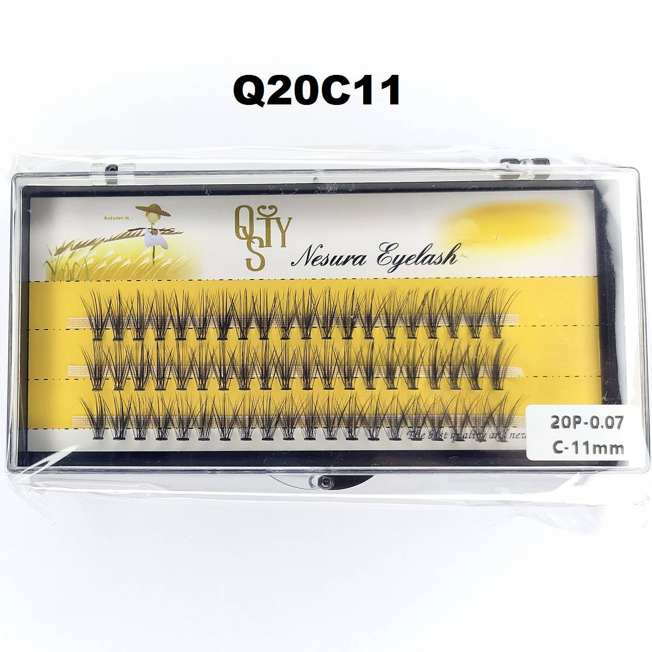 Ресницы QSTY Nesura Eyelash 20D, 11 мм, изгиб C, 0,07, 60 пучков Несура пучки безузелковые, Черный
Ресницы QSTY Nesura Eyelash 20D, 11 мм, изгиб C, 0,07, 60 пучков Несура пучки безузелковые, Черный