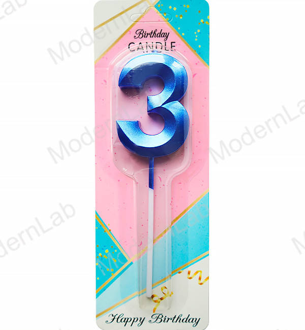 Свечи - цифры в торт "3", высота - 5 см, цвет - синий металлик
Свечи - цифры в торт "3", высота - 5 см, цвет - синий металлик