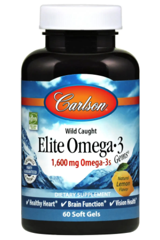 Рыбий жир Омега-3, Elite Omega-3, Carlson Labs, 1600 мг, 60 гелевых капсул (CAR-01716)
Рыбий жир Омега-3, Elite Omega-3, Carlson Labs, 1600 мг, 60 гелевых капсул (CAR-01716)