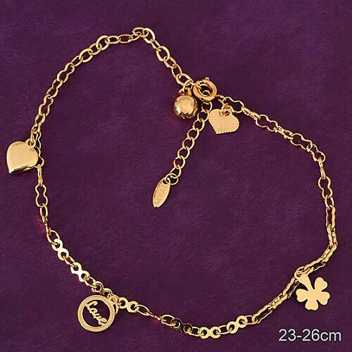 Женский браслет на ногу с подвесками, медицинское золото. 
Женский браслет на ногу с подвесками, медицинское золото.