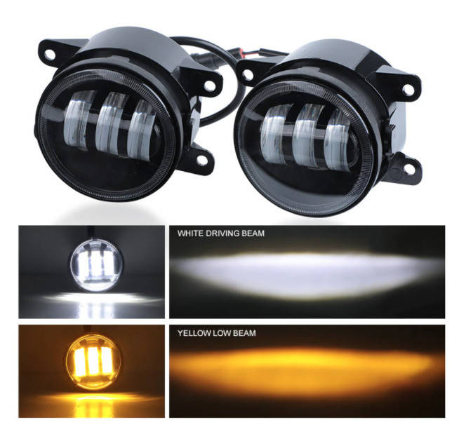 LED Противотуманные фары, ДХО DRL двухцветные желтый-белый (9-32В) (переключение одной кнопкой))
LED Противотуманные фары, ДХО DRL двухцветные желтый-белый (9-32В) (переключение одной кнопкой))