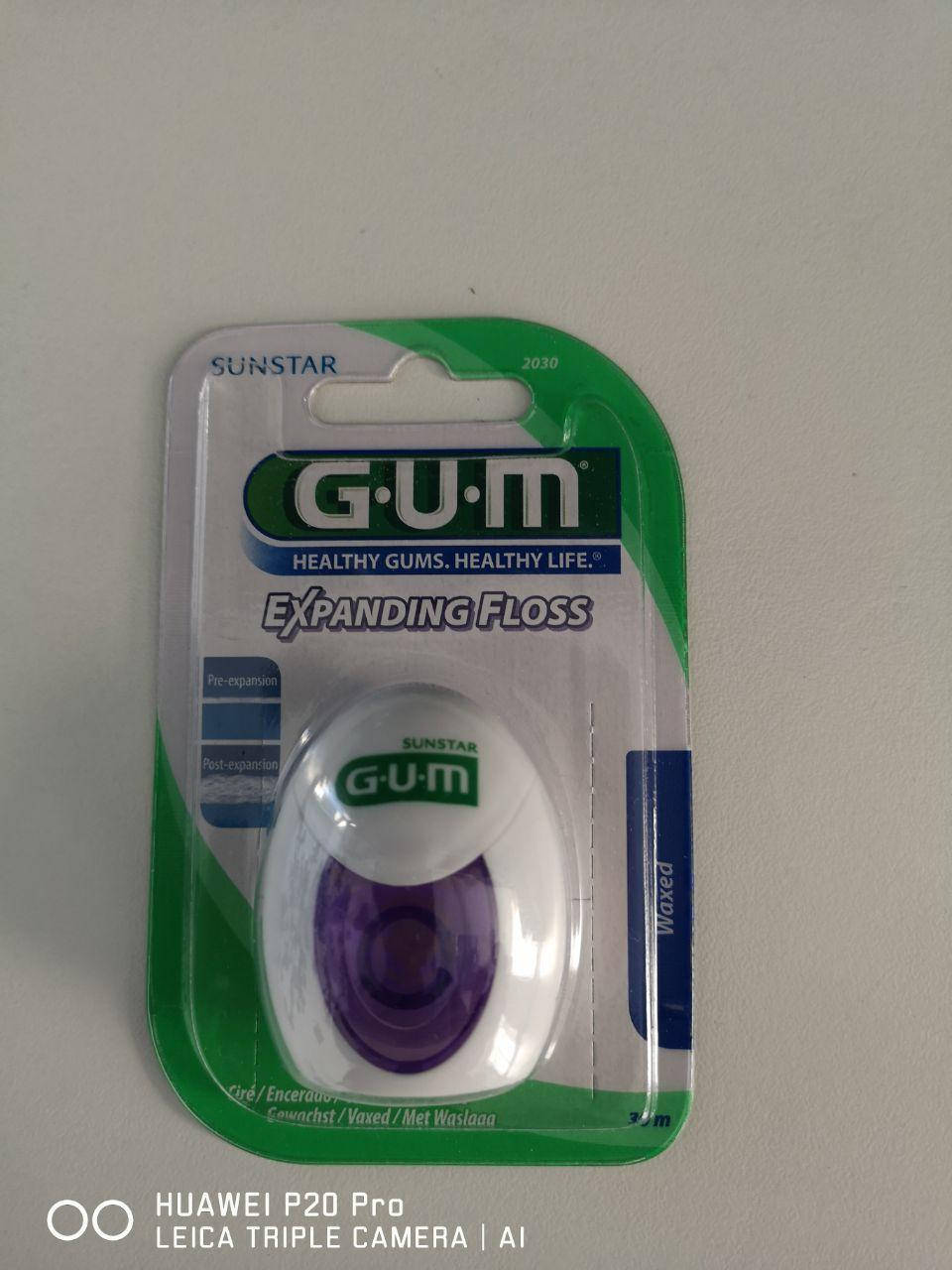 Зубная нить с эффектом расширения GUM EXPANDING FLOSS 30м, Белый 
Зубная нить с эффектом расширения GUM EXPANDING FLOSS 30м, Белый