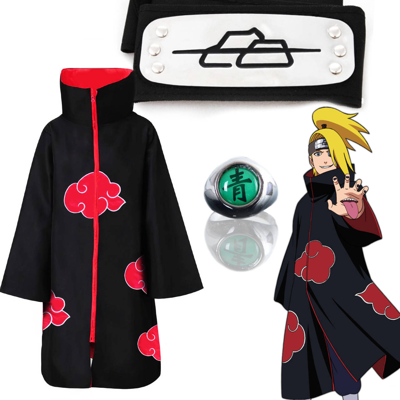 Набор Дейдары (Акацуки) из аниме Наруто Naruto: Плащ Акацуки + Повязка + Кольцо | Косплей Cosplay Deidara
Набор Дейдары (Акацуки) из аниме Наруто Naruto: Плащ Акацуки + Повязка + Кольцо | Косплей Cosplay Deidara