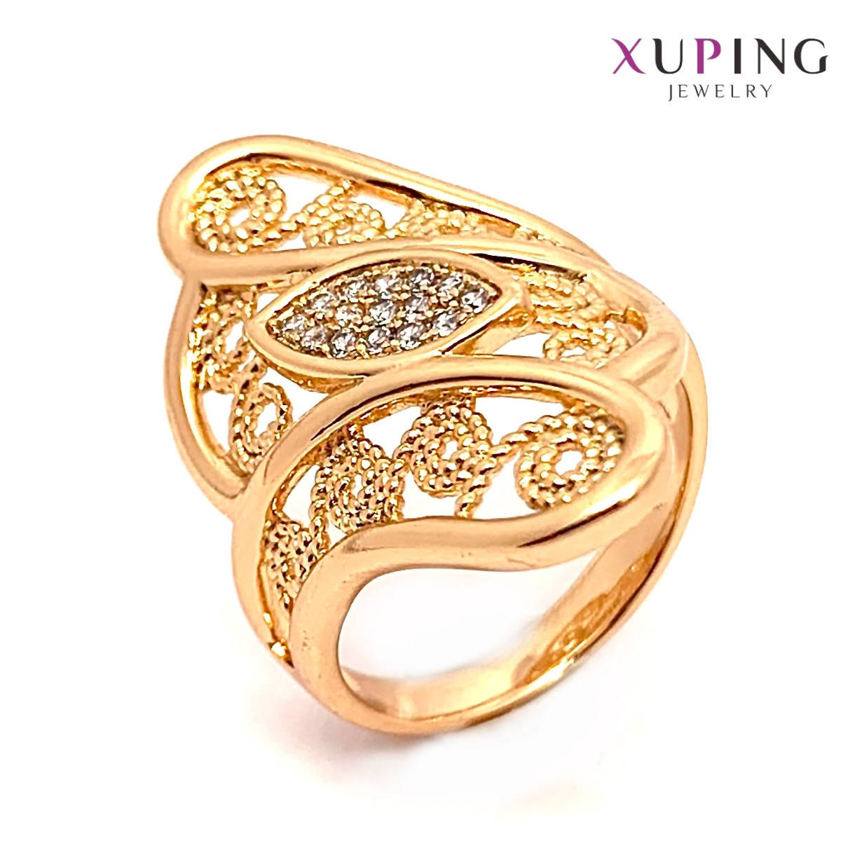 Кольцо Xuping, белые фианиты (куб. цирконий), ширина 20 мм, вес 3 г, позолота 18K, ХР01335 (19)
Кольцо Xuping, белые фианиты (куб. цирконий), ширина 20 мм, вес 3 г, позолота 18K, ХР01335 (19)