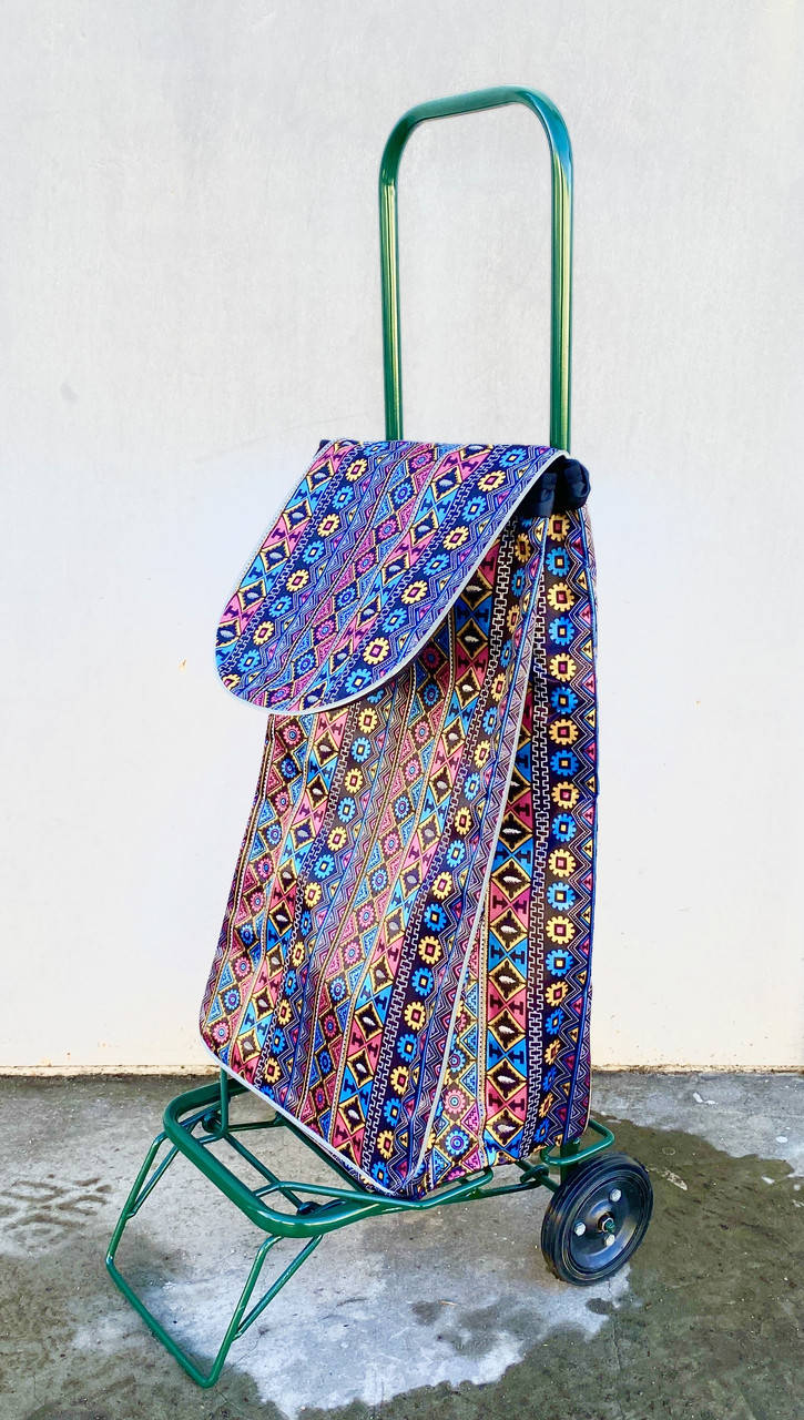 Усиленная хозяйственная сумка тележка на колесах с подшипниками (0071), Коричневый 
Усиленная хозяйственная сумка тележка на колесах с подшипниками (0071), Коричневый