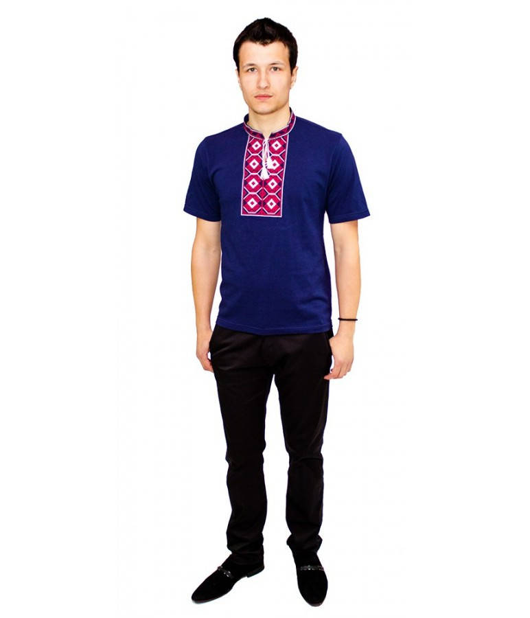 / Размер S,M,L,XL,2XL / Мужская вышитая футболка хрестиком Ромби М-614-15 / цвет синий с красным орнаментом
/ Размер S,M,L,XL,2XL / Мужская вышитая футболка хрестиком Ромби М-614-15 / цвет синий с красным орнаментом