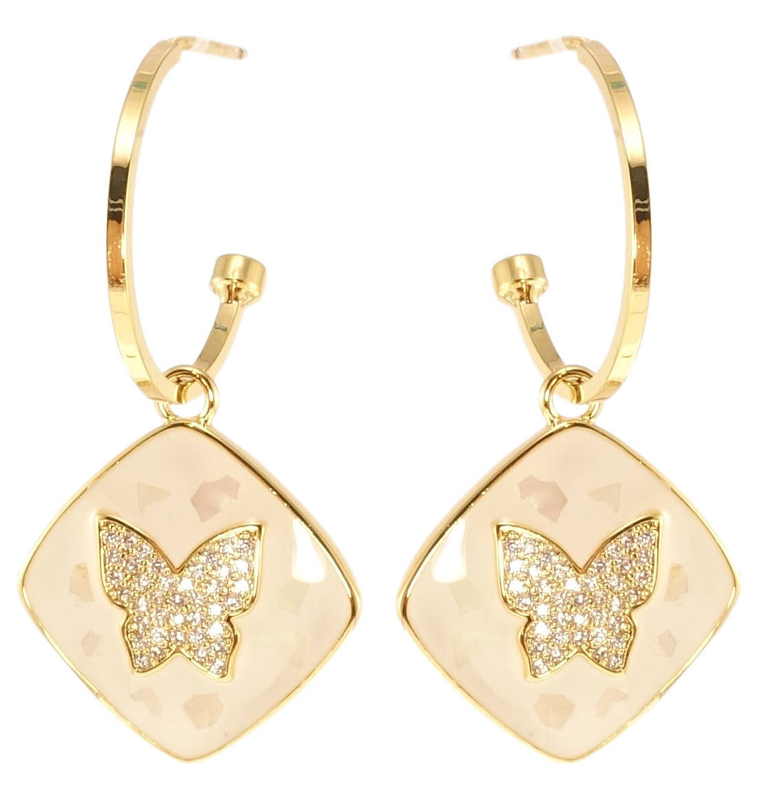 Серьги Xuping QQMM Позолота 14K подвески на гвоздиках "Ромбы с бабочками и белой эмалью на кольцах"
Серьги Xuping QQMM Позолота 14K подвески на гвоздиках "Ромбы с бабочками и белой эмалью на кольцах"