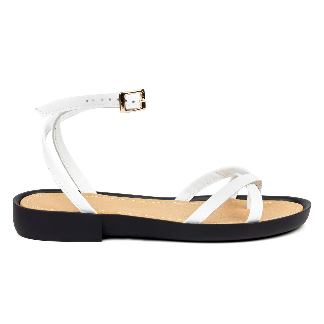 Сандалии-вьетнамки женские 38-41 Woman's heel белые из натуральной кожи с ремешком 
Сандалии-вьетнамки женские 38-41 Woman's heel белые из натуральной кожи с ремешком