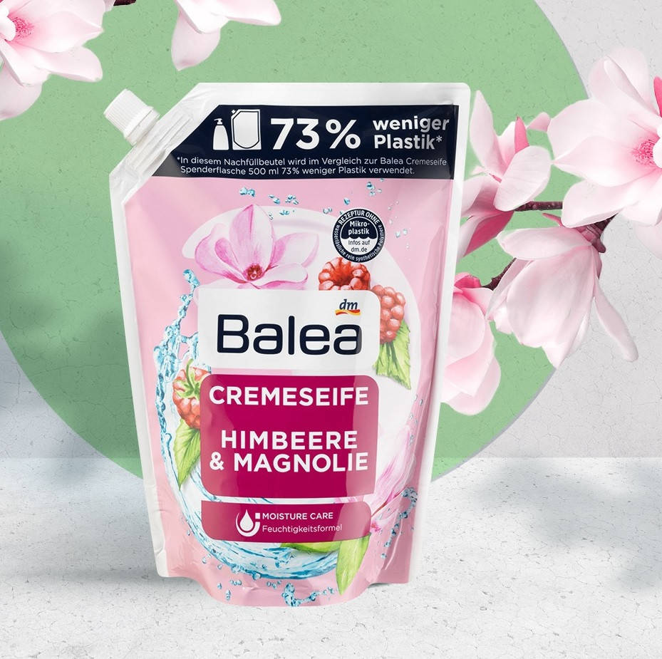 Balea Flüssigseife Himbeere & Magnolie Жидкое крем-мыло для рук "Малина и магнолия" 750 мл Запаска
Balea Flüssigseife Himbeere & Magnolie Жидкое крем-мыло для рук "Малина и магнолия" 750 мл Запаска