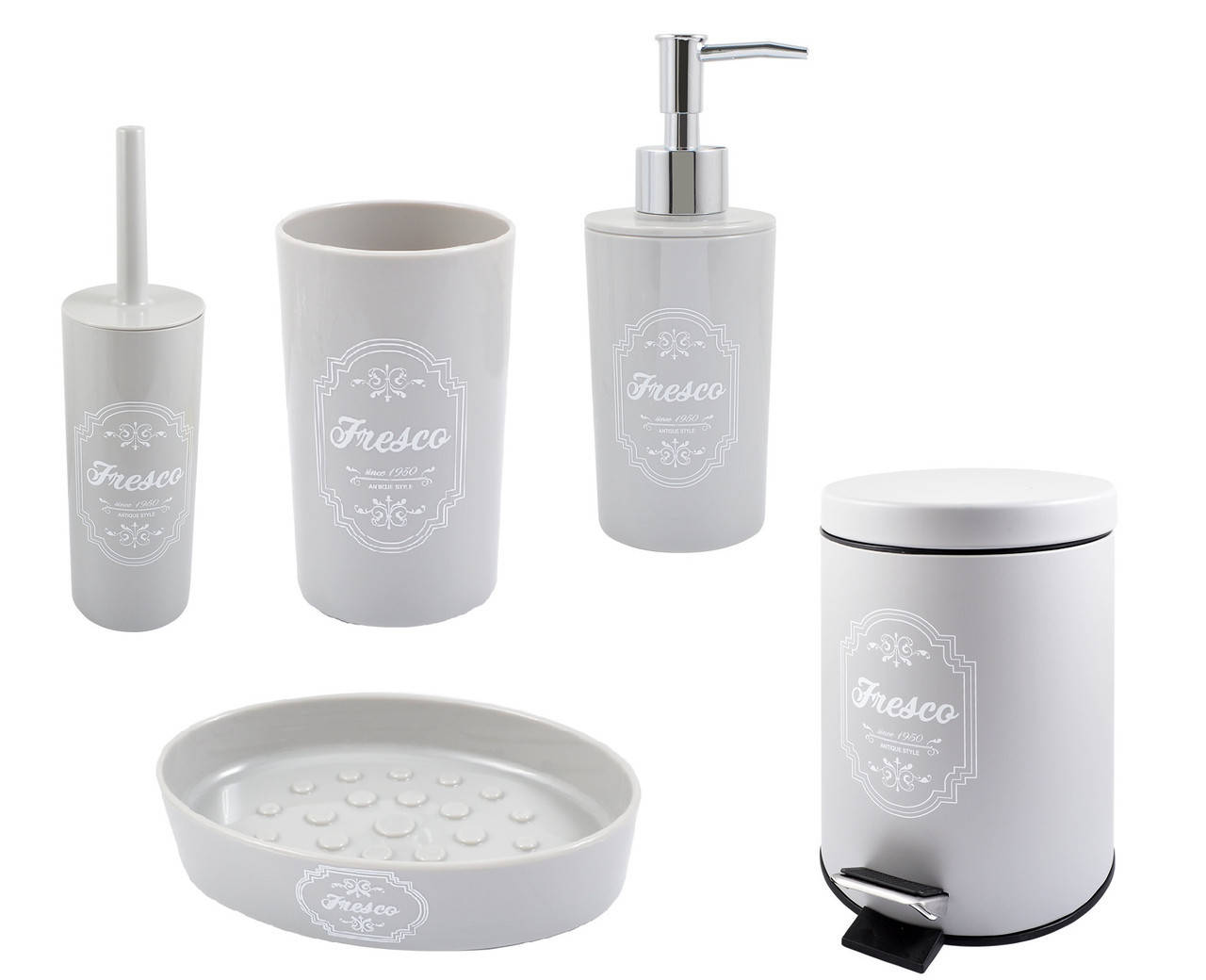 Набор аксессуаров для ванной и туалетной комнаты Arino Fresco Grey, Серый
Набор аксессуаров для ванной и туалетной комнаты Arino Fresco Grey, Серый