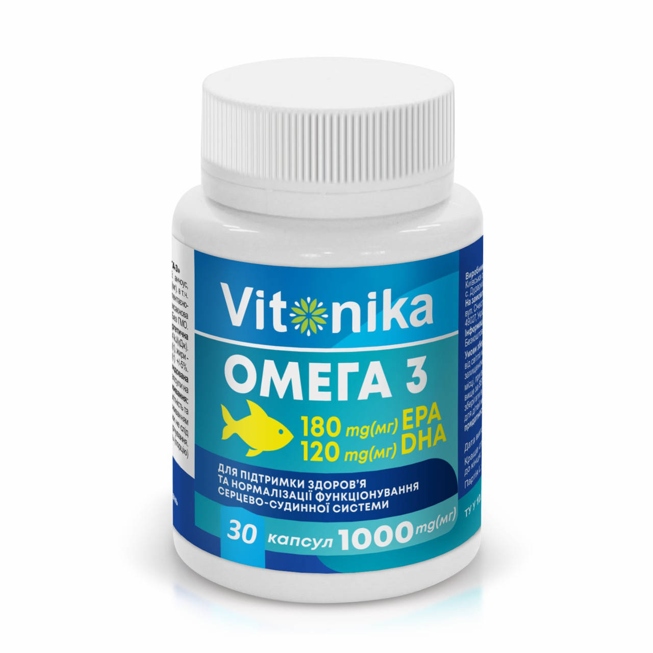 Рыбий жир Vitonika Омега-3 в капсулах №30 
Рыбий жир Vitonika Омега-3 в капсулах №30