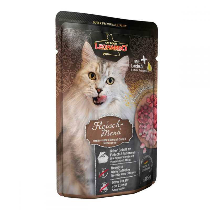 Leonardo Finest Selection Meat Menu 85 г - Консервированный корм с мясом птицы и печенью для котов
Leonardo Finest Selection Meat Menu 85 г - Консервированный корм с мясом птицы и печенью для котов
