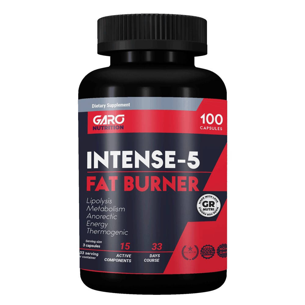 Мощный Жиросжигатель INTENSE-5 Premium для быстрого снижения веса (100 капсул) Garo Nutrition
Мощный Жиросжигатель INTENSE-5 Premium для быстрого снижения веса (100 капсул) Garo Nutrition