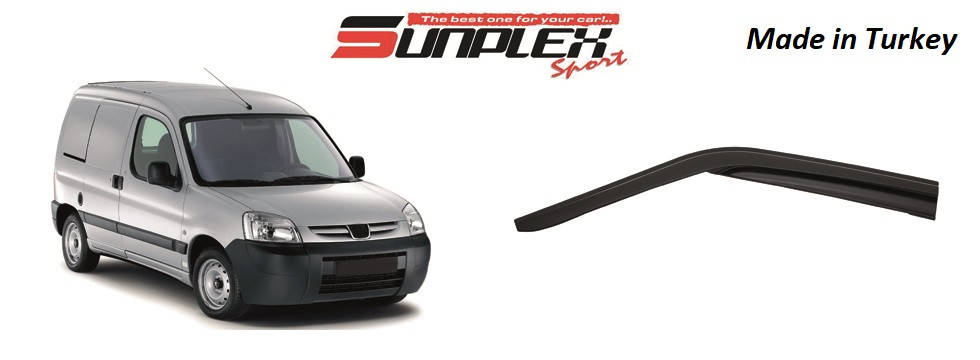 Дефлектор на окна (ветровики) SUNPLEX PEUGEOT PARTNER / CITROEN BERLINGO 2002-2007 SP-S-35
Дефлектор на окна (ветровики) SUNPLEX PEUGEOT PARTNER / CITROEN BERLINGO 2002-2007 SP-S-35